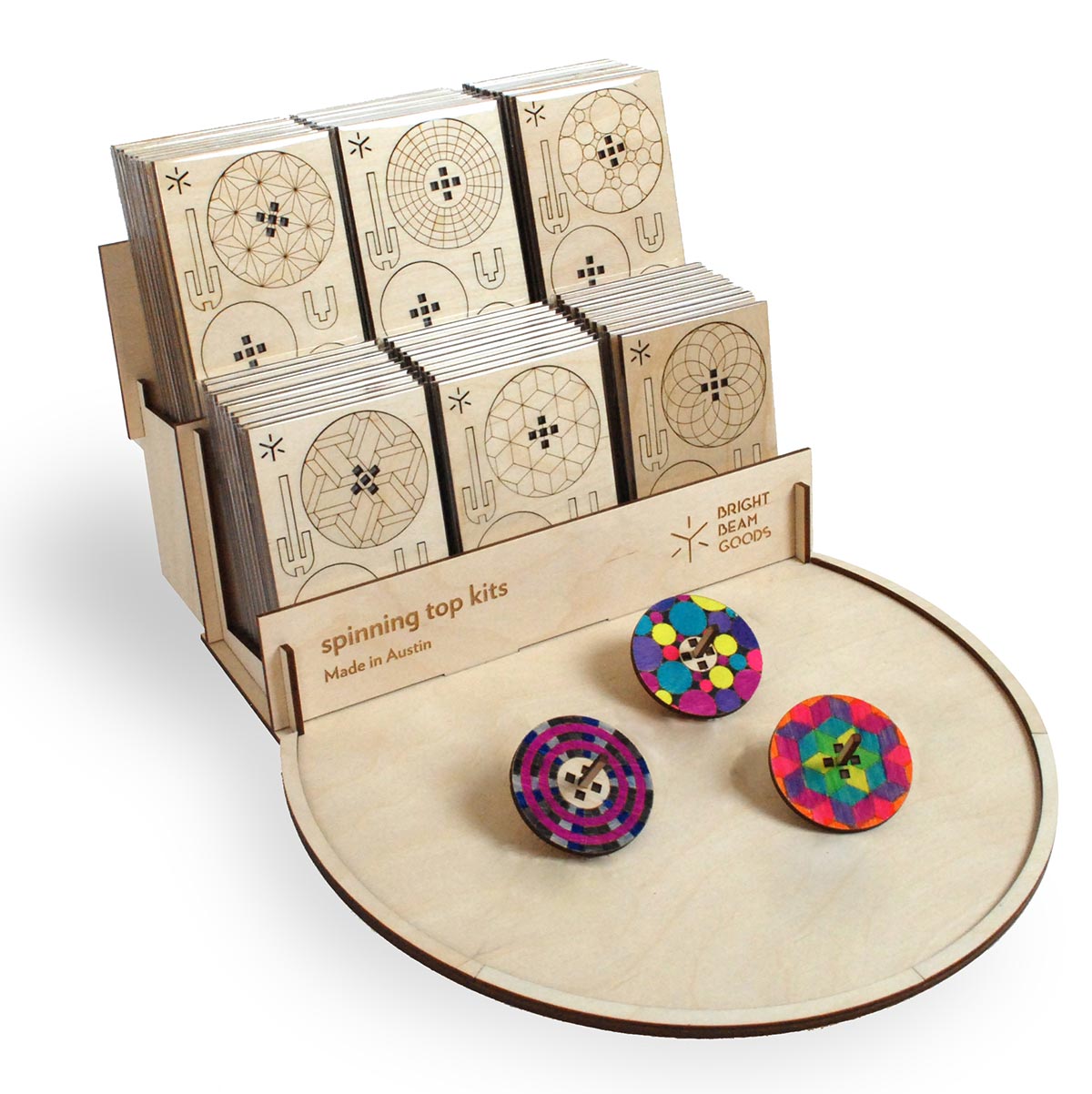small spinning top display
